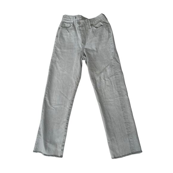 AGOLDE Criss Cross Jeans Women's 24 in Gray 100% Organic Cotton Light Wash - Picture 1 of 8